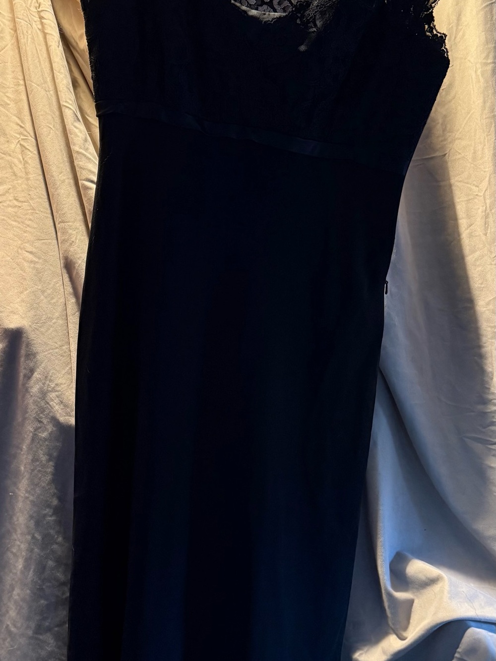 Jones New York Black Lace-Trim Maxi Dress
